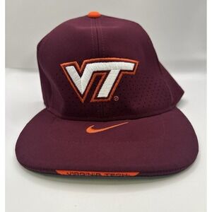 Nike Virginia Tech Hokies VT Hat Maroon DriFit Classic99 On Field Stretch
